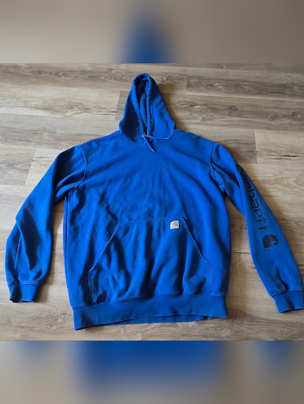 Carhartt Bright Blue Pullover Hoodie with Logo Patch